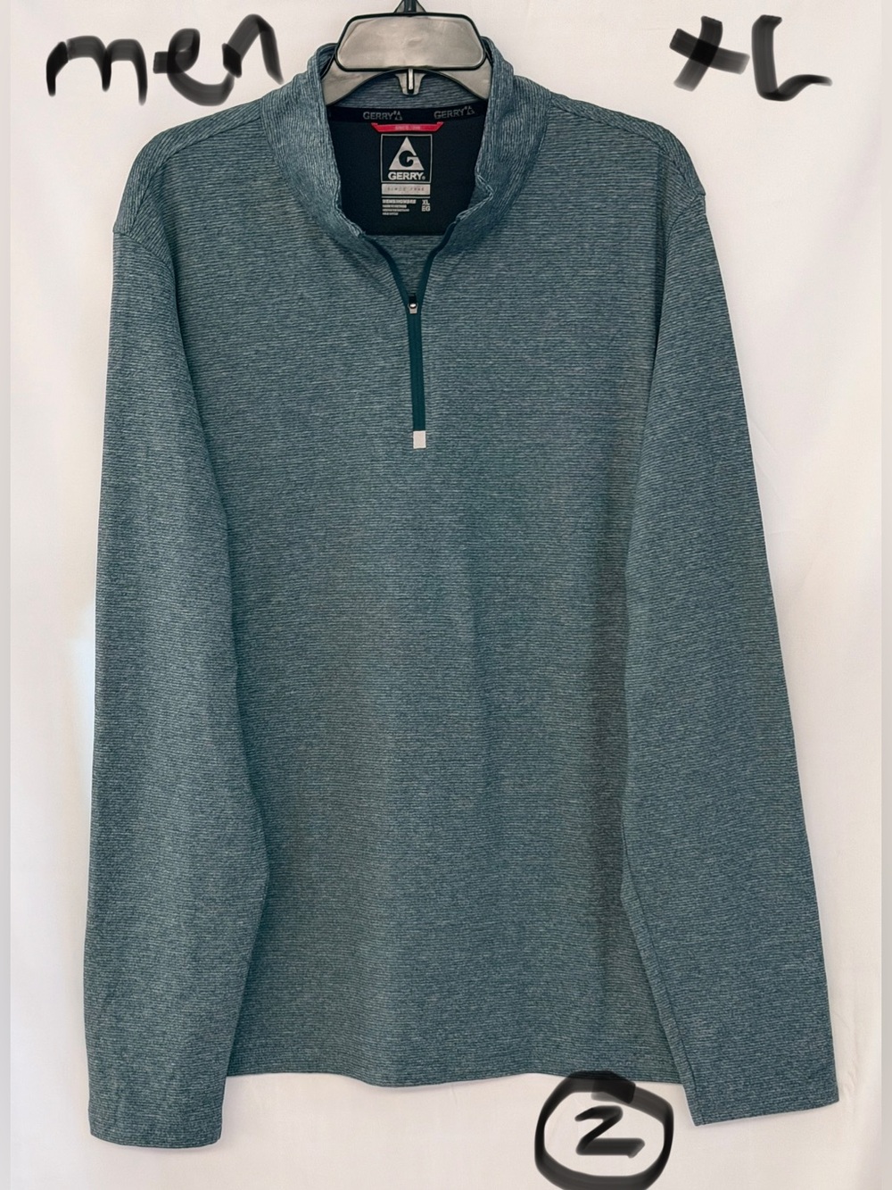 Gerry Weber Men’s Teal Heather Quarter-Zip Pullover